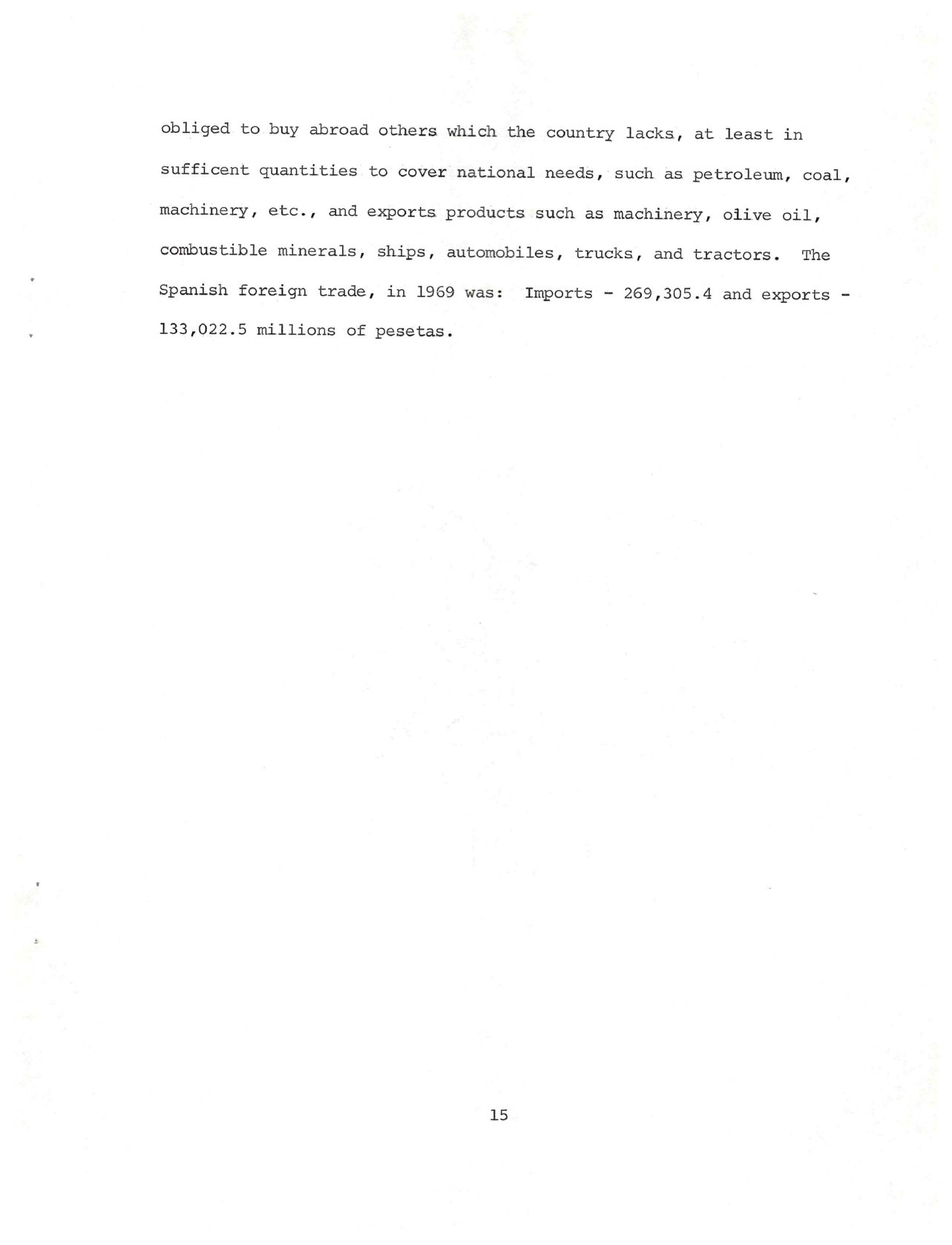 Capítulo IX, cierre con las cifras del comercio exterior español de 1969